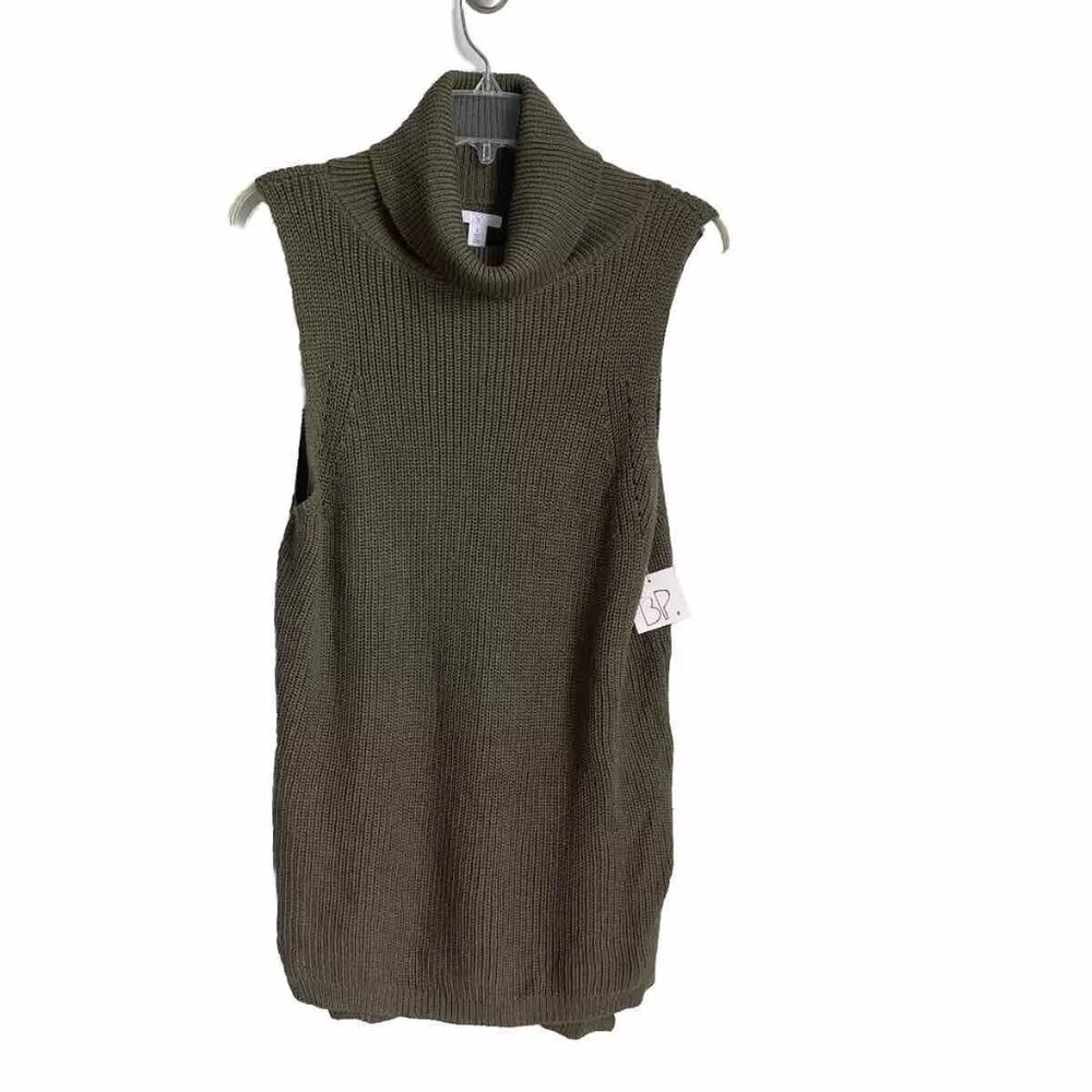 BP Nordstrom Olive Green Sleeveless Cowl Neck Sweater Tunic